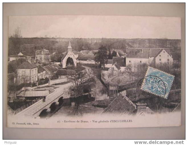 CARTE POSTALE CPA 28 ESCLUZELLES Environs De Dreux VUE GENERALE - Andere & Zonder Classificatie