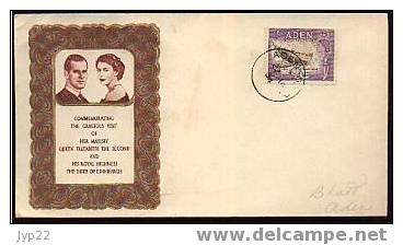 Jolie Lettre FDC ? Aden - Visite Queen Reine D´Angleterre Elizabeth II & Duc D´Edimbourg Duke Of Edinburgh 27-8?-1954 - Aden (1854-1963)