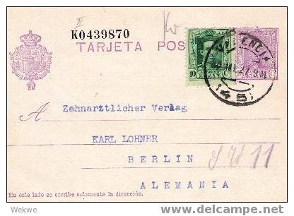 EE066 /  - SPANIEN -1927 – Valencia/Berlin Mit Zusatzfrankatur - 1850-1931