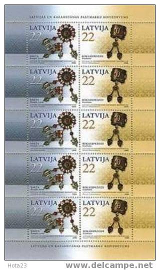 Latvia-Joint-issue Of Latvia And Kazakhstan- "decoration" – 2006 MNH-Mini Sheet - Lettonie