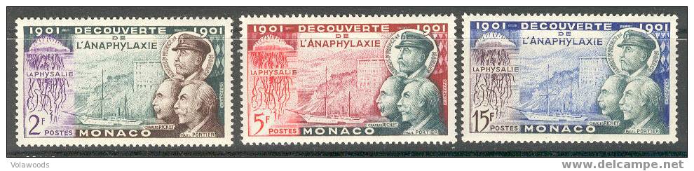 Monaco - Serie Completa Nuova: Cinquantenario Della Scoperta Dell'anafilassi - 1953 - Ongebruikt