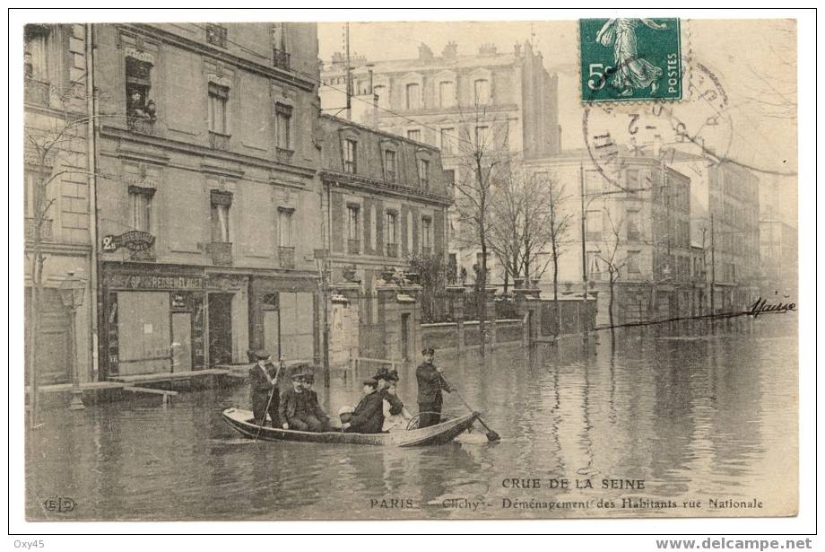 Clichy - Crue De La Seine - Déménagement Des Habitants Rue Nationale - Clichy