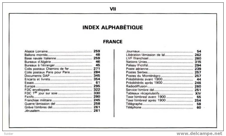 Catalogue CERES 1980 &ndash; France (sommaire : Voir Scan) - France