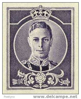 AUSTRALIA 1937, George VI WATERLOW Purple, ESSAY, Imperf. - Mint Stamps
