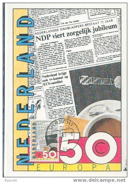 PAYS BAS  1983 EUROPA  CEPT  CARTE MAXIMUM NUM.YVERT 1202 LA PRESSE LES JOURNAUX - 1983