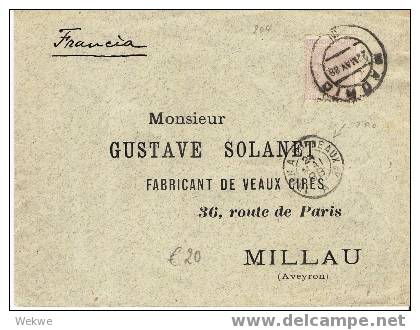 Ep031 - SPANIEN - /Alfonso XII 1888 – Madrid-Francia – Ambulante Ex Irun Und Bordeaux Nach Millau - Briefe U. Dokumente