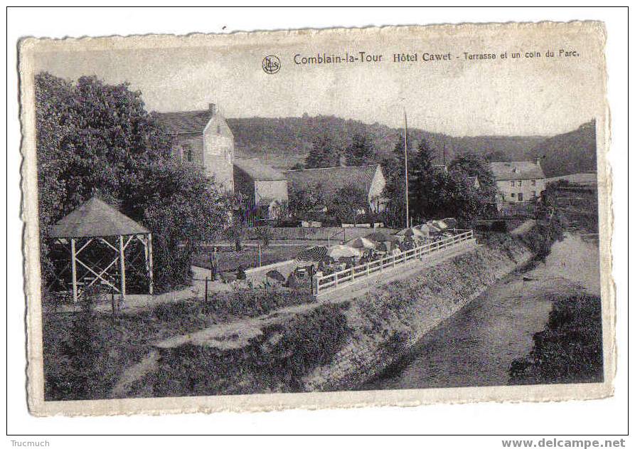 3923 - Comblain-la-Tour - Hôtel Cawet - Terrasse Et Un Coin Du Parc - Hamoir