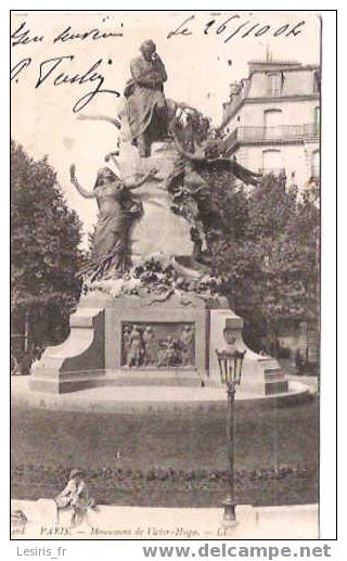 CPA - PARIS - MONUMENT DE VICTOR HUGO - 468 - L. L. - ANIMEE - ECRITE PAR TERSLING - ARCHITECTE A MENTON - PRECURSEUR - Otros Monumentos