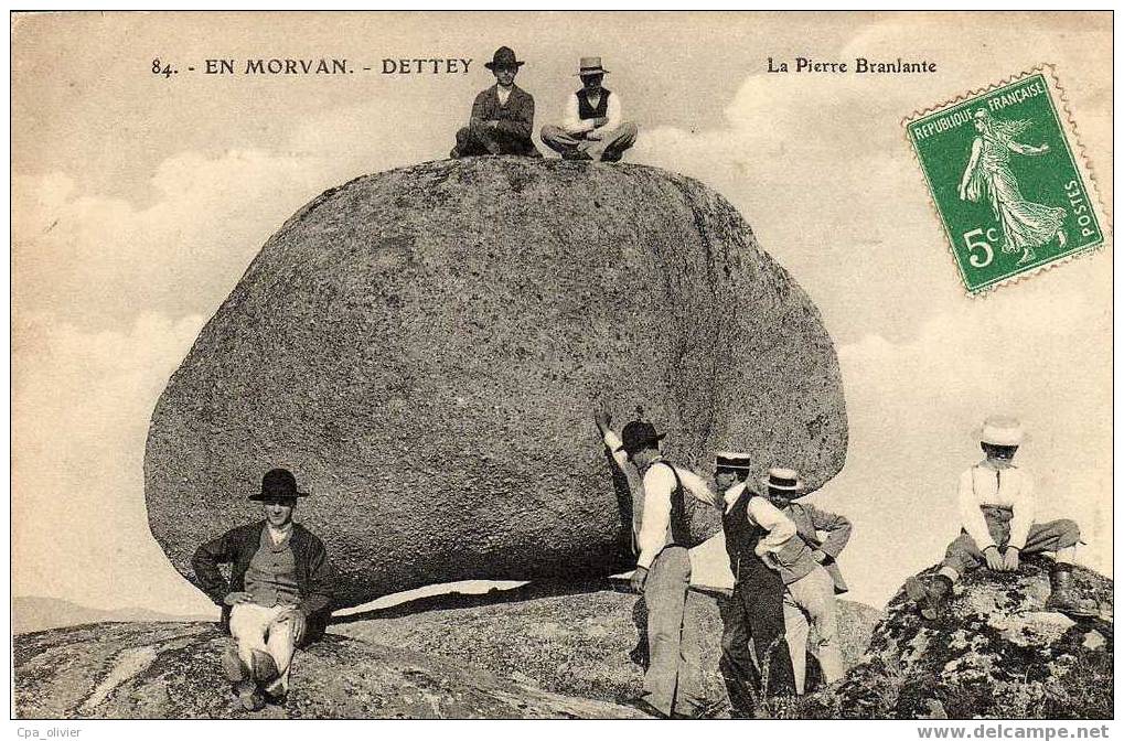 71 DETTEY (envs Mesvres) Pierre Branlante, Rocher, Animée, Beau Plan, Ed Caius 84, En Morvan, 190? - Autres & Non Classés