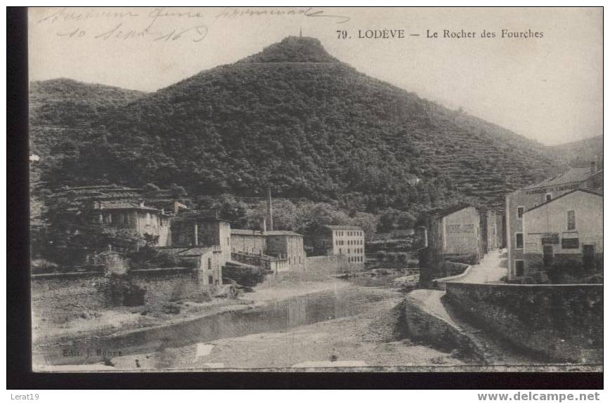 34..HERAULT.. LODEVE ..LE ROCHER DES FOURCHES......ECRITE...‹(•¿•)› - Lodeve