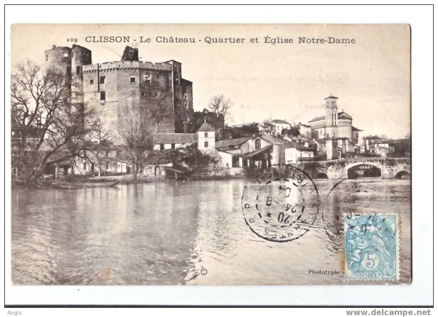 CPA---44 ----Clisson-----CHATEAU----EGLISE - Clisson