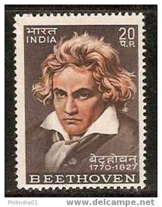 India 1970 Famous People Musician Music Beethoven Sc 529 MNH - Chanteurs