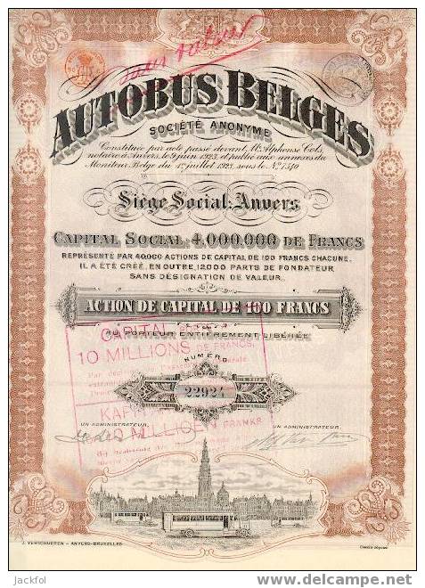AUTOBUS BELGES  - 1923 - Auto's