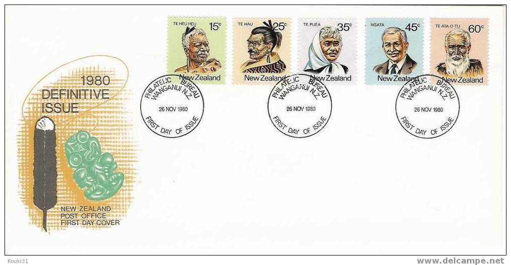 Nouvelle-Zélande FDC YT 781/5 : Personnalités Maoris - FDC