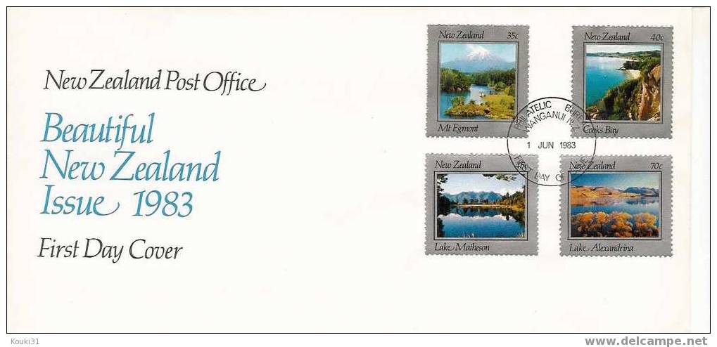 Nouvelle-Zélande FDC YT 844/7 : Paysages , Lacs - FDC