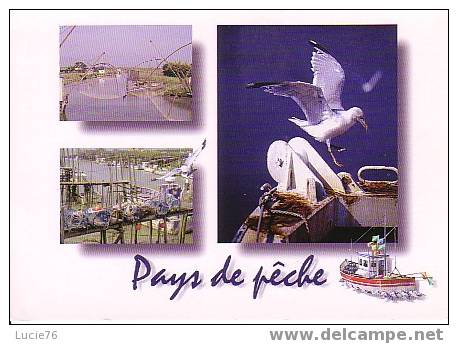 VENDEE - Pays De Pêche -  3 Vues -  Dessin De Bâteau   N° 85127 - Poitou-Charentes