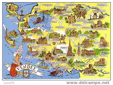 VENDEE -   Carte Touristique  -  Illustrations   - N° 51 - Poitou-Charentes