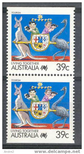 Australia 1988 “Living Together” 39c Se Tenant From Booklet - Stripsverhalen