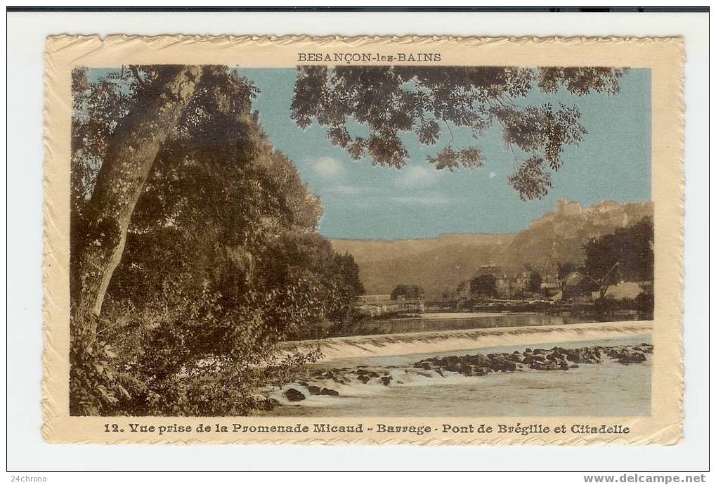 Besançon: Vue Prise De La Promenade Micaud, Barrage, Pont De Brégille Et Citadelle (07-681) - Besancon