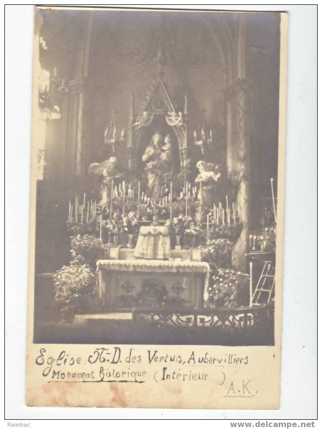 CPA----93----Aubervilliers  ---EGLISE------NOTRE-DAME DES VERTUS-----CARTE PHOTO - Aubervilliers