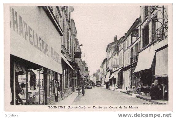 TONNEINS LOT ET GARONNE ENTREE DU COURS DE LA MARNE (PETITE ANIMATION) - Tonneins