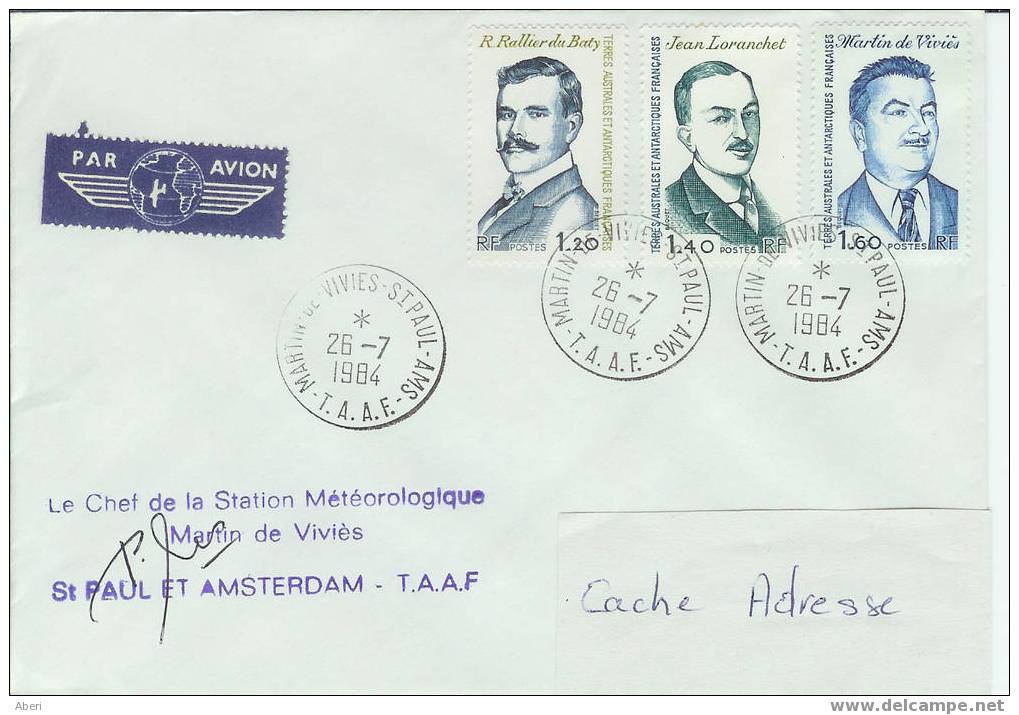 452 TAAF- St P Et A- Météorologie 1984 - Cartas & Documentos