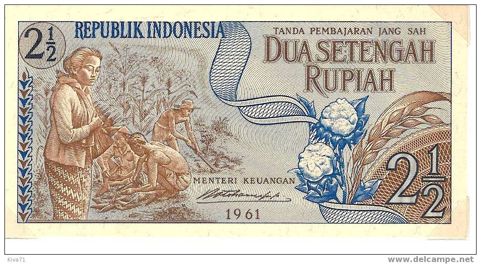 2 1/2 Rupiah "INDONESIE"  1961  UNC        Ble 40 42 - Indonesië