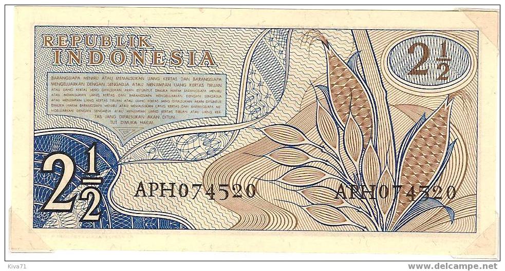 2 1/2 Rupiah "INDONESIE"  1961  UNC        Ble 40 42 - Indonesië