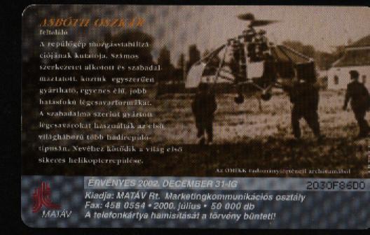 HELICOPTER - HUNGARY - ASBÓTH OSZKÁR - Aerei