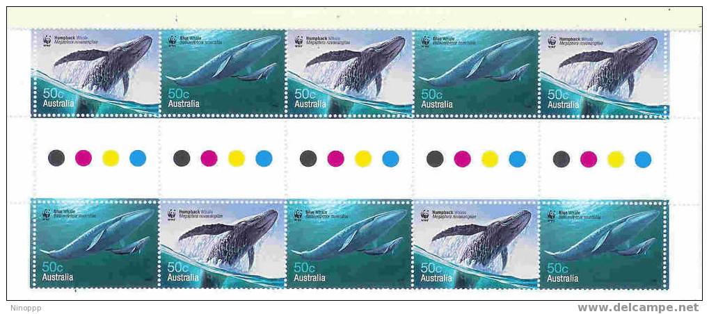 Australian Antartic-WWF Whales Gutter Strip  MNH - Sonstige & Ohne Zuordnung