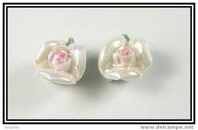 Lot De 10 Perles En Porcelaine Blanc AB 8mm - Perles