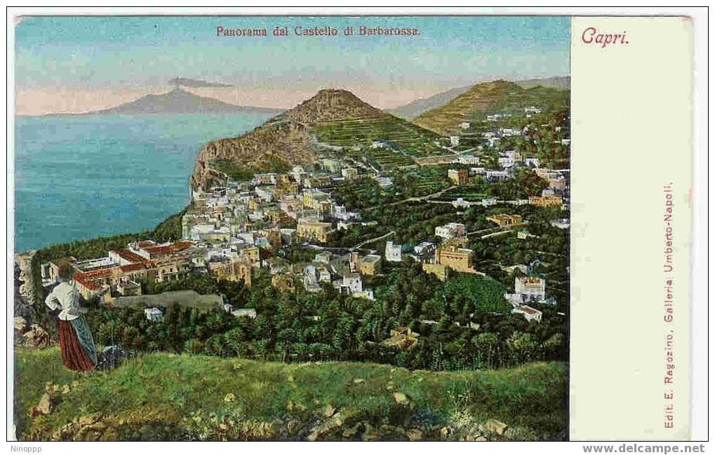 Capri-Panorama Dal Castello Di Barbarossa-Cartolina Postale Nuova - Interi Postali