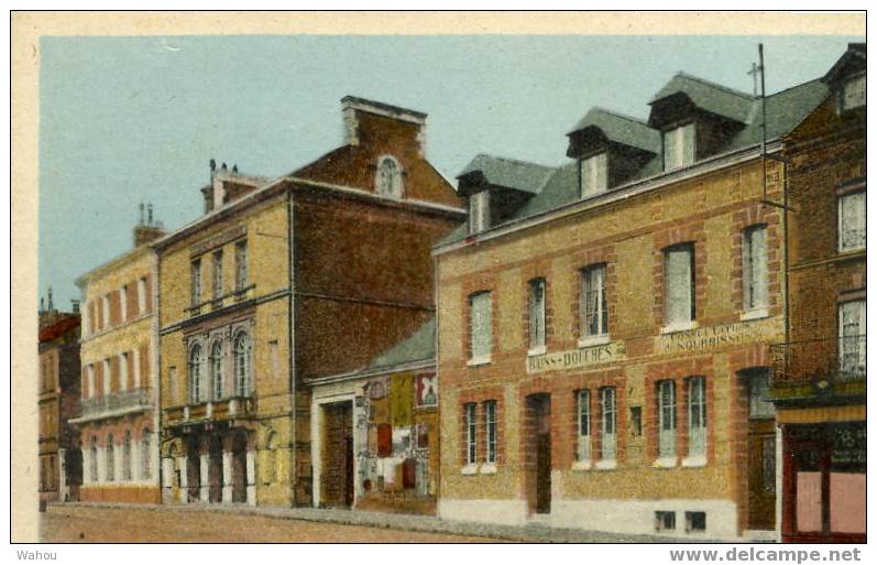 VIMOUTIERS   (Orne)   La Mairie Et Les Bains-Douches   (carte Colorisée 1920-1930 Je Pense) - Vimoutiers