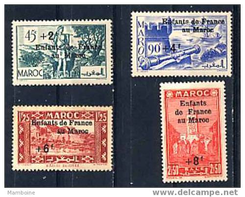 Maroc  Surchargé  1942 N 200/03 Serie Compl. Neuf X - Unused Stamps
