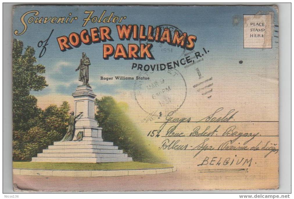 SOUVENIR FOLDER  ROGER WILLIAMS PARK  PROVIDENCE R I    18 VUES    H468 B - Providence