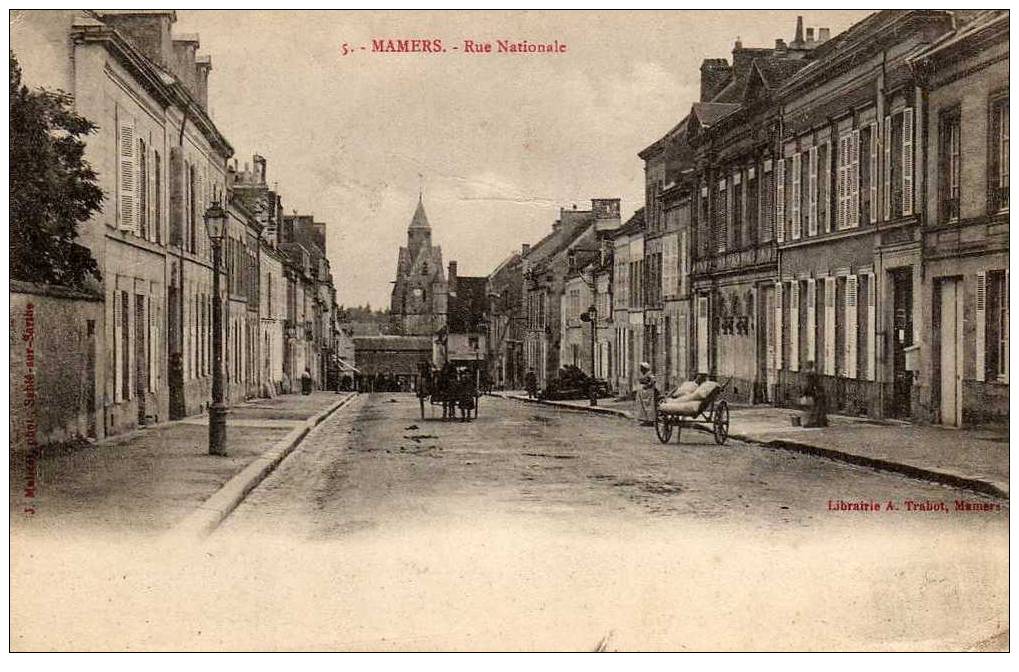 72 MAMERS Rue Nationale, Animée, Ed Trabot 5, 1904 - Mamers