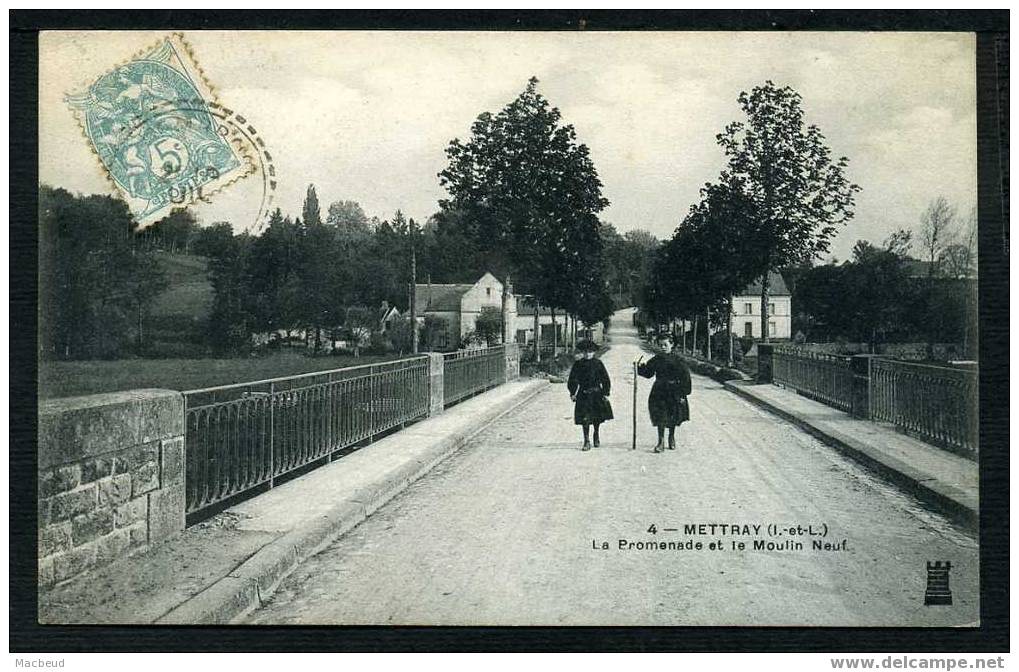 37 - METTRAY - La Promenade Et Le Moulin Neuf  - ANIMÉE - Mettray