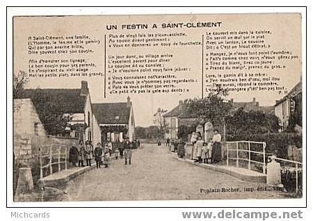 CPA 89 Un Festin A SAINT CLEMENT - Saint Clement