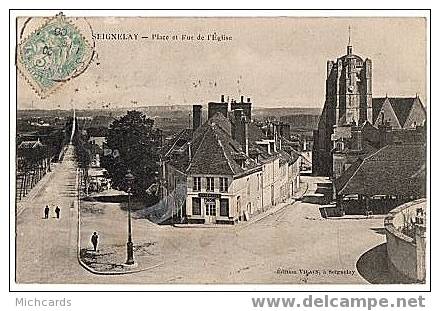 CPA 89 SEIGNELAY - Place Et Rue De L Eglise - Seignelay