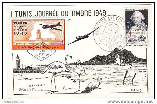 LETTRE  TUNIS JOURNEE DU TIMBRE 1949 - Covers & Documents