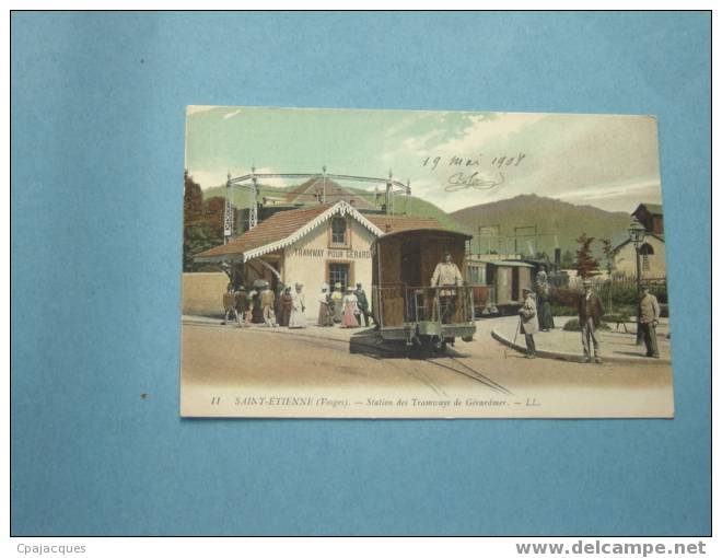 88- SAINT-ETIENNE -STATION DES TRAMWAYS DE GERARDMER .COULEUR,SUPERBE - Saint Etienne De Remiremont