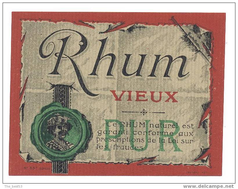 Etiquette De Rhum  Vieux  Pur - Rhum