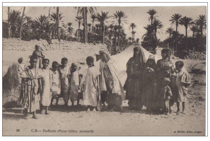 ALGERIE - ENFANTS D'une TRIBUE NOMADE - Original CPA J.GEISER N° 36-  PAYPAL SANS FRAIS - Enfants