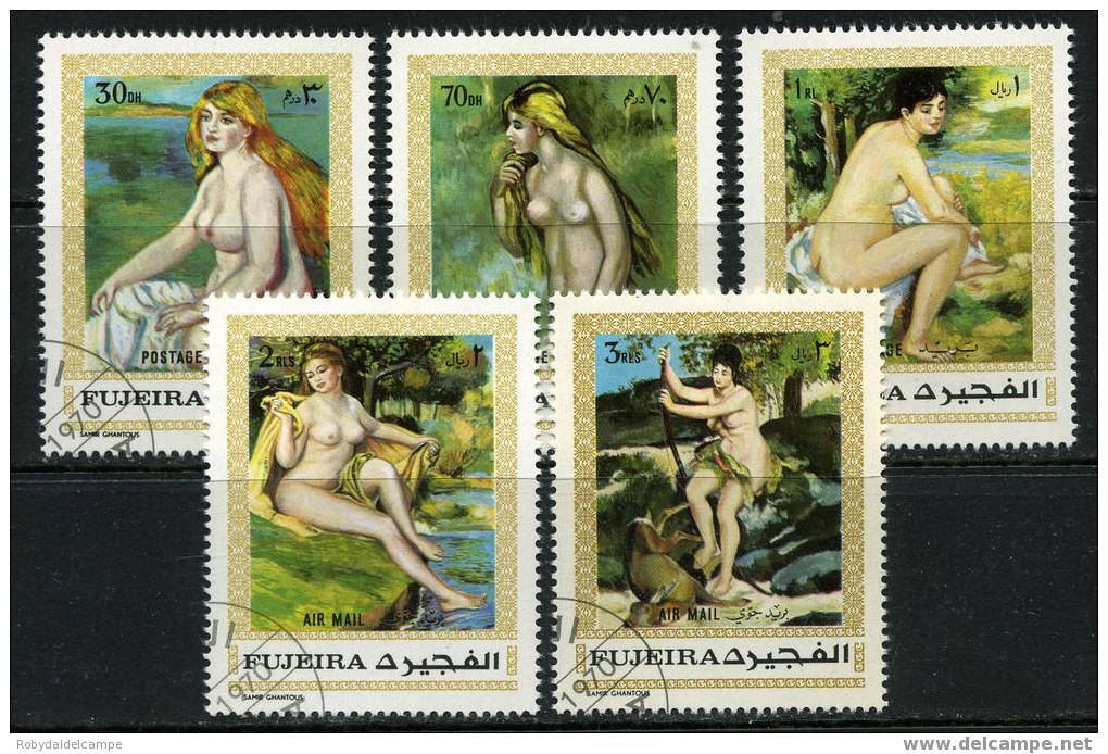 Q3739 - FUJEIRA - Serie 5 Francobolli Con Famosi Dipinti Di Nudi Femminili - (o) - Nudes