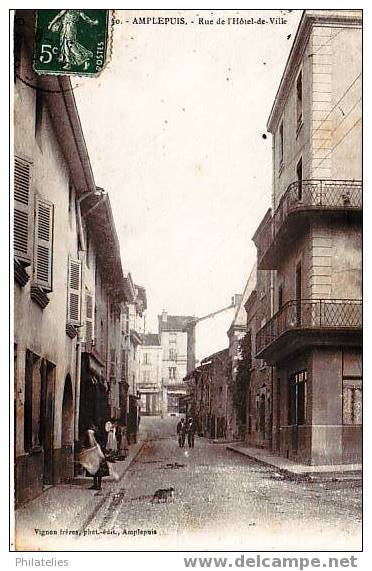 AMPLEPUIS   RUE DE LA MAIRIE 1909 - Amplepuis