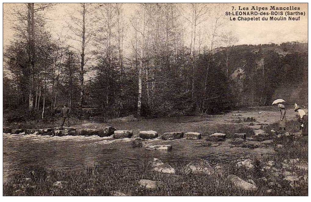72 ST LEONARD Alpes Mancelles, Chapelet Du Moulin Neuf, Animée, Ed Dolbeau 7, 1935 - Saint Leonard Des Bois