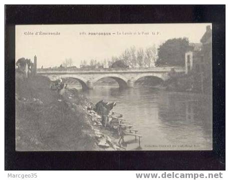 12958 Pontorson  Le Lavoir & Le Pont édit.G.F. N°2281 Lavoir Laveuses Belle Carte - Pontorson