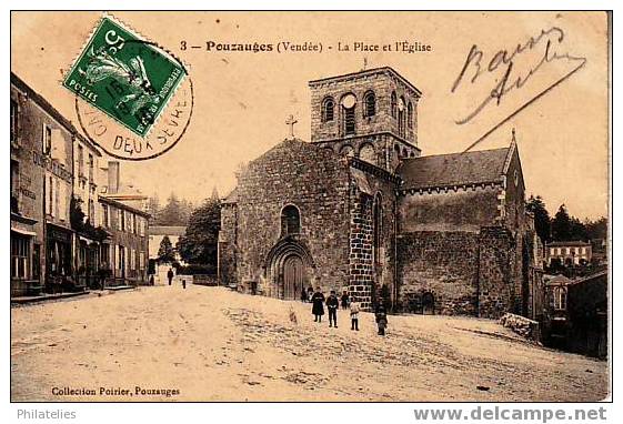 POUZAUGES   PLACE DE L EGLISE  1910 - Pouzauges