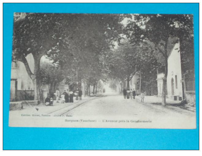 84) Sorgues - L'avenue Prés De La Gendarmerie - Arrivée Du Tram -  - Carte Tres Rare 1925 - EDIT Gimet - Sorgues