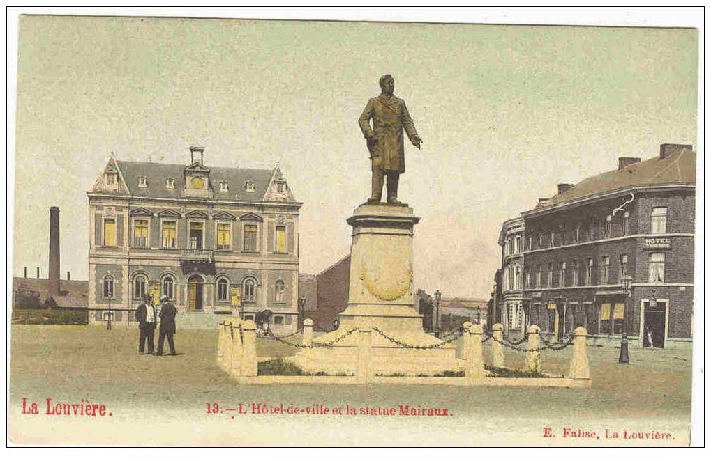 LA LOUVIERE - L'HOTEL DE VILLE ET LA STATUE MAIRAUX - La Louvière